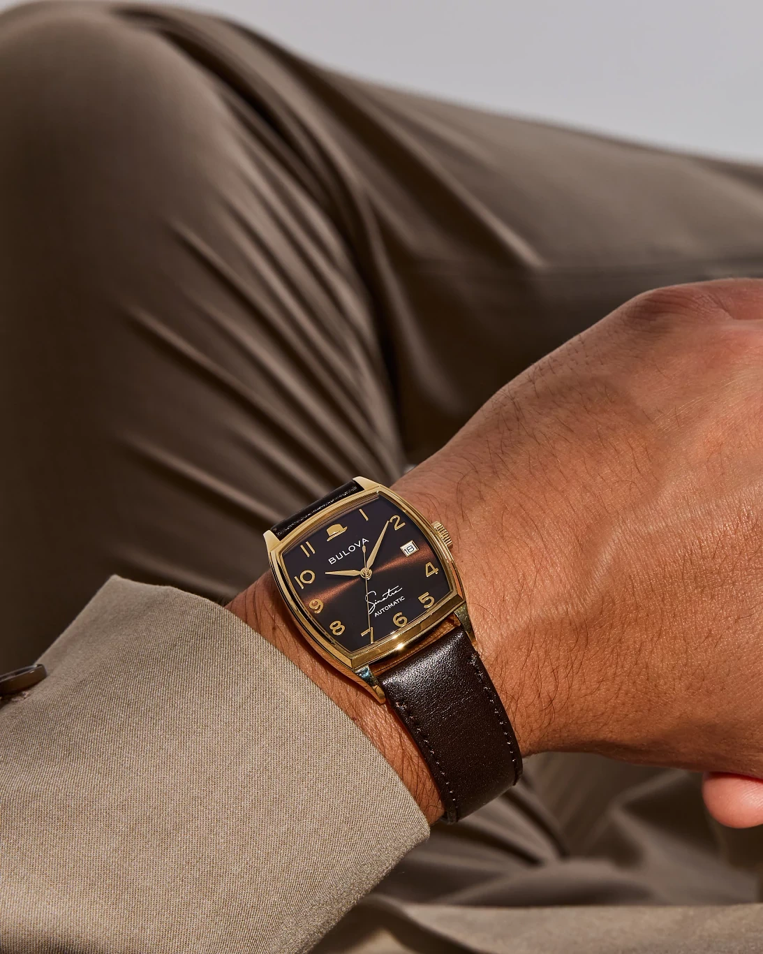 BULOVA / 自動巻腕時計/アナログ/レザー/ブラウンブラウン/97B198 Brown Dial Leather Strap Young at Heart 97B198 | Bulova